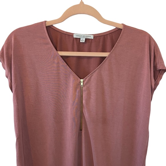 Green Envelope Tops - Green Envelope Mauve Blouse Size Large